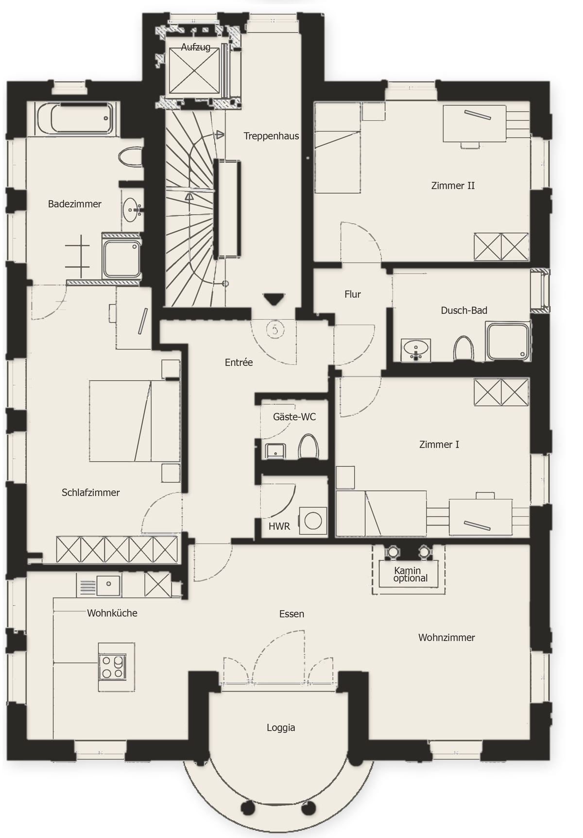 Grundriss Wohnung 5 · 1. Obergeschoss