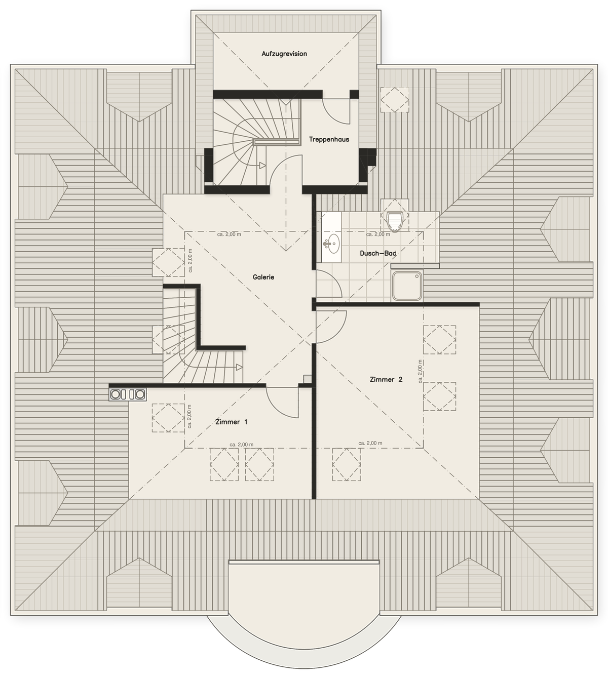 Grundriss Wohnung 9 · 2. Dachgeschoss